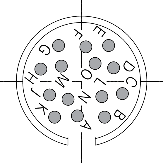 T 3652 100 Rear mounting male Connectors with ring nut (hex nut available upon request). Contacts included.