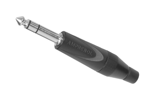 TS3PBJ 1/4" Stereo Straight Phone Plug, PRO Range,Thermoplastic Backshell, Large Cable Clamp, Black Finish