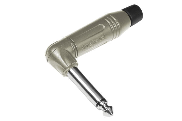 ACPM-RN 1/4" Phone Plug, 90°,Mono, NickelTip and Sleeve, Nickel Shell