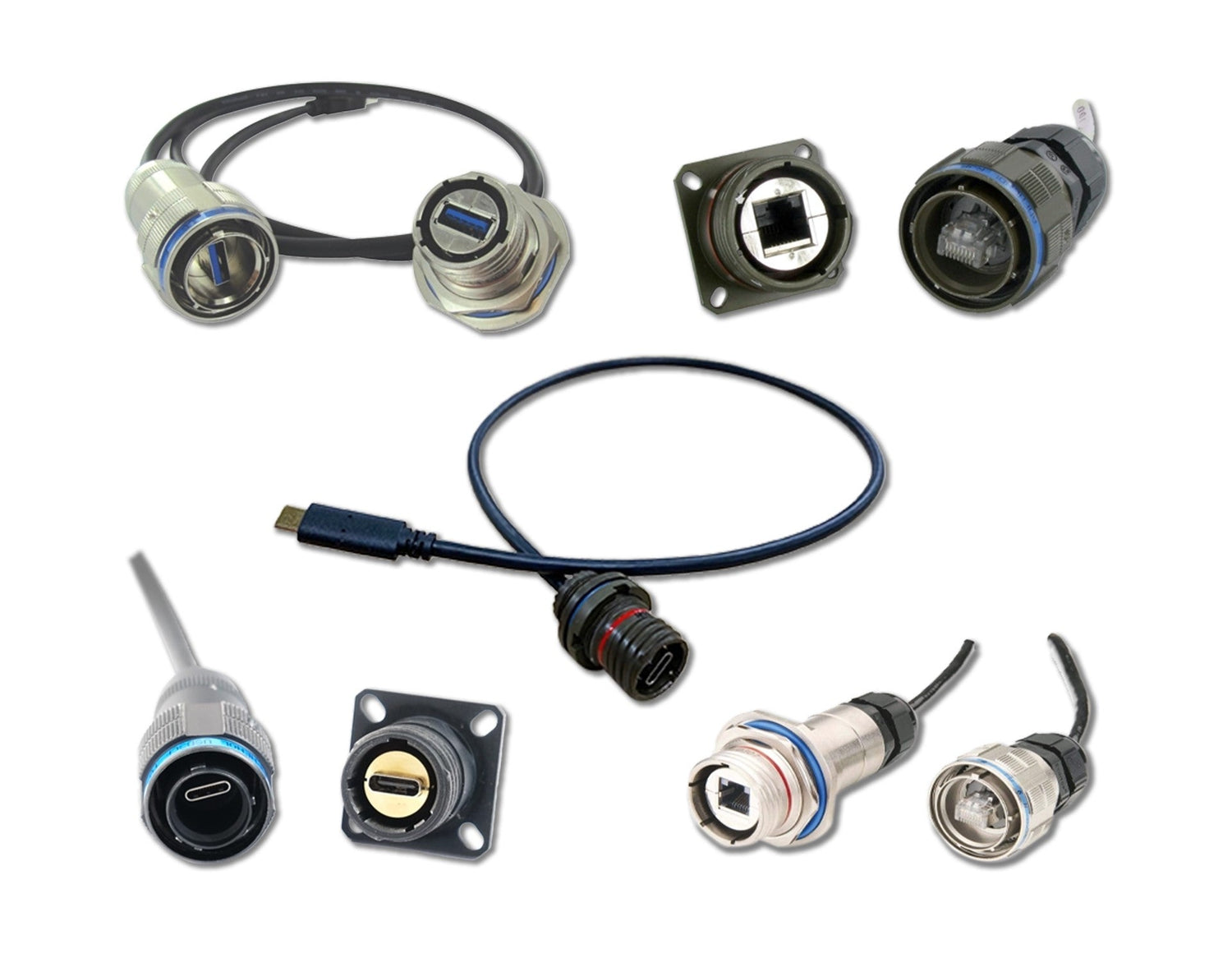 Rugged Ethernet, USB & Display connectors