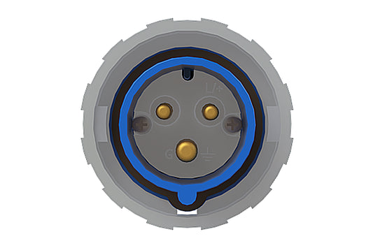 2CMA166460R1000 2P+E Industrial Plug. Replaces Part# 216P6W. Comparable part no. GW60026H, 0132-6, S31S25, 210576, 219306, 218.1633, 477303, PEW 1663 SV, PV216-6S