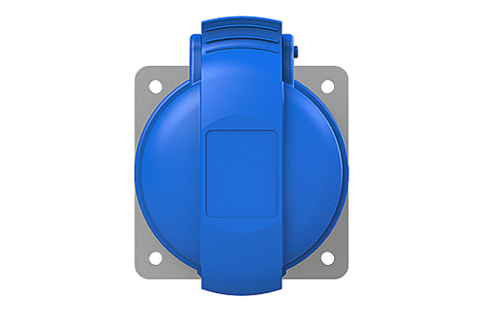 2CMA193242R1000 2P+E Panel Mounted Socket Outlet, Unified Flange, Straight. Replaces Part# 232RU6