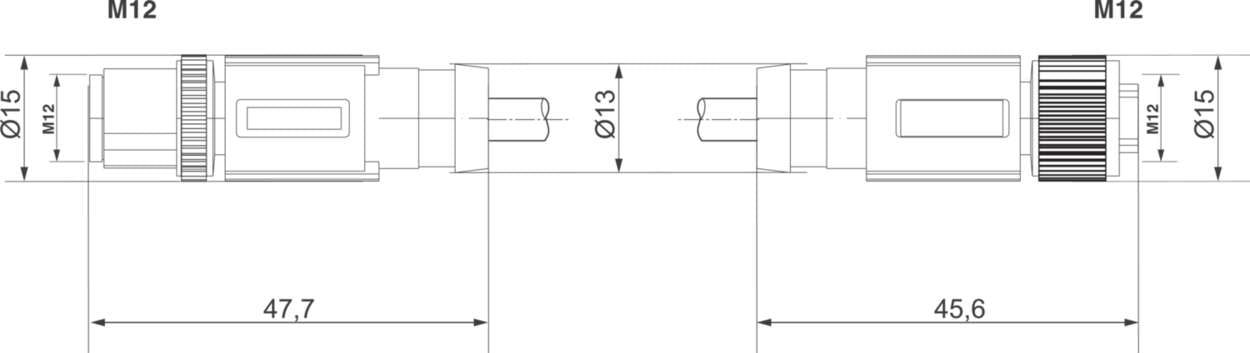 475601.1 Actuator Sensor cable assembly|Actuator Sensor cable extrusion|Fieldbus-Network cable M 12|Ethernet IP