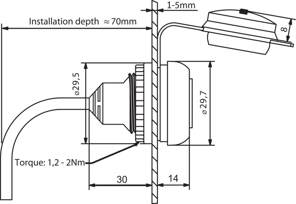 490113.03 Actuator Sensor cable assembly|Panel connector|USB|USB
