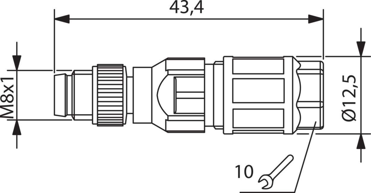 490123 Actuator Sensor cable assembly|Configurable connector|M 8|M 8