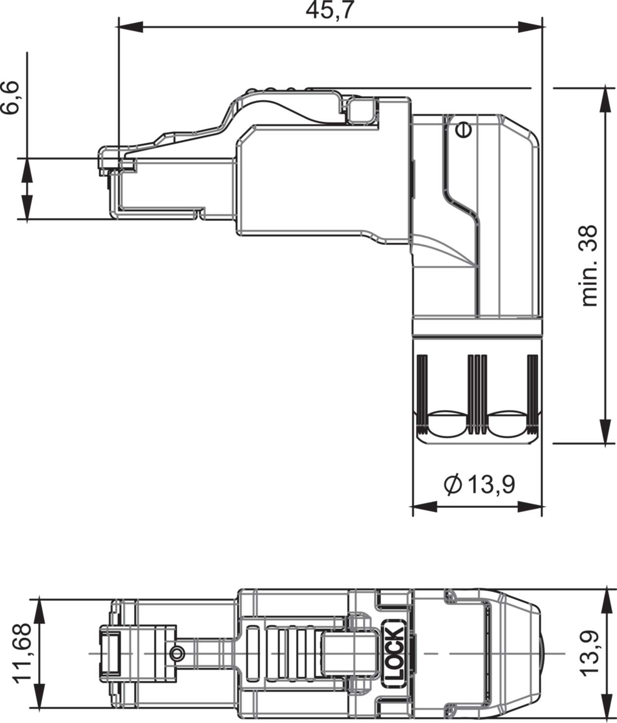 490152 Actuator Sensor cable assembly|Panel connector|RJ45|RJ45