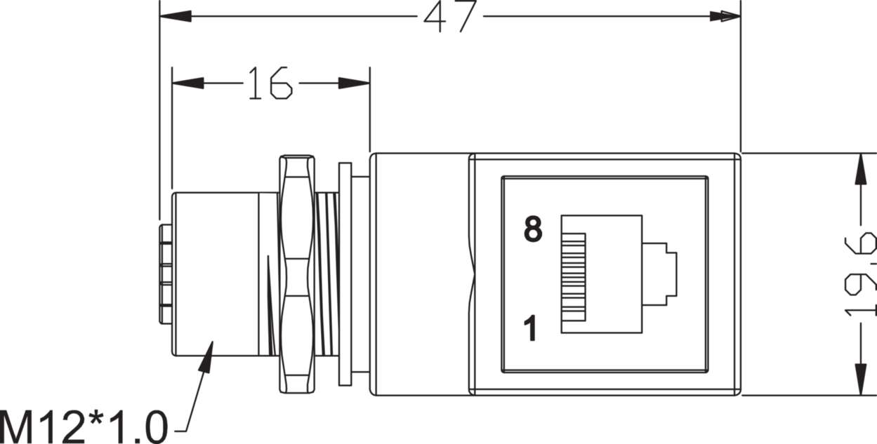 490230 Actuator Sensor cable assembly|Panel connector|RJ45|RJ45