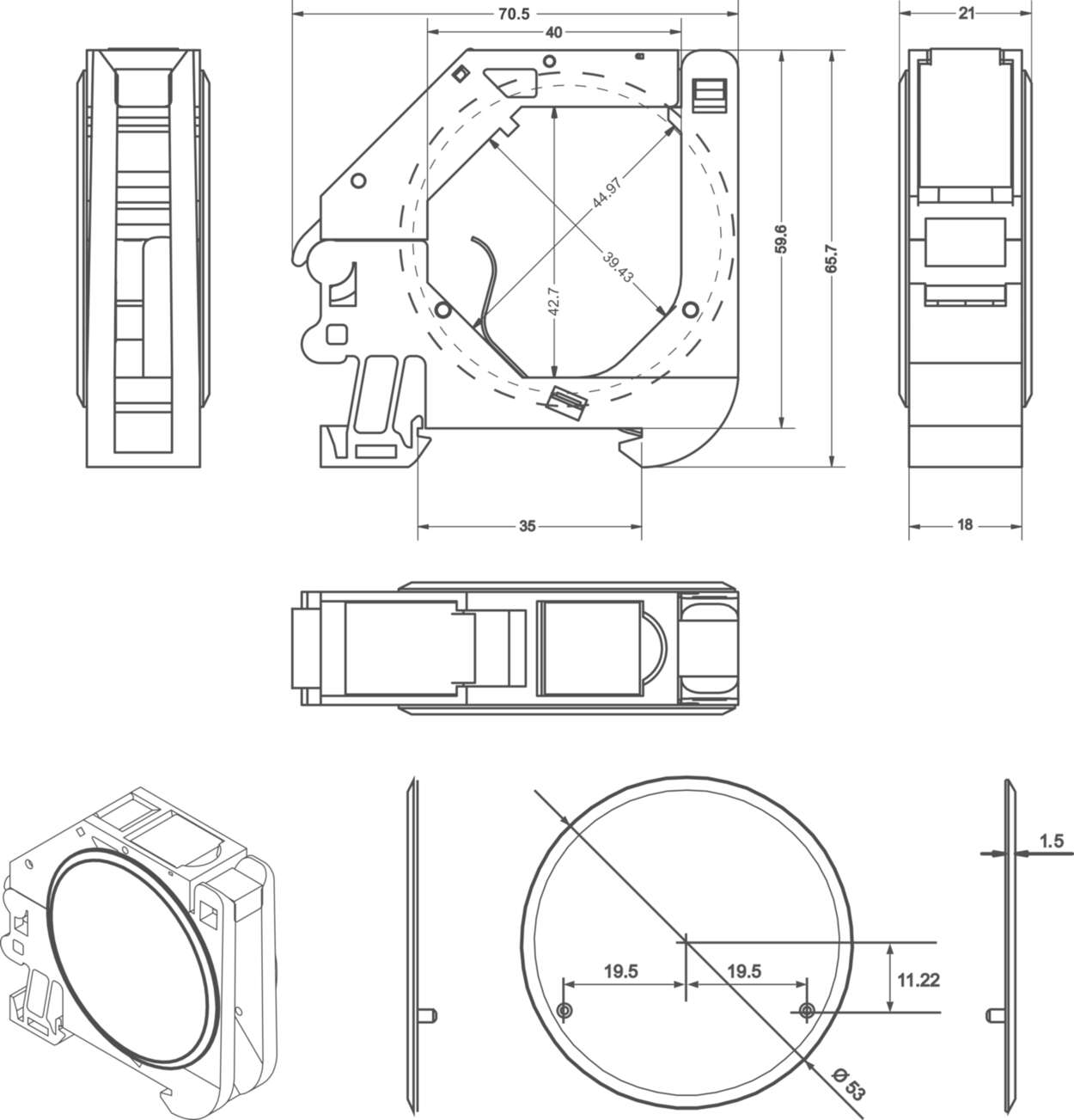 490238 Actuator Sensor cable assembly|Accessories|Module carrier for DIN rail|Module carrier for DIN rail