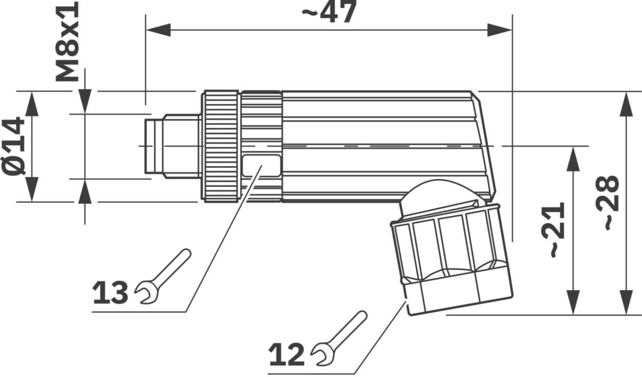 490245 Actuator Sensor cable assembly|Configurable connector|M 8|M 8