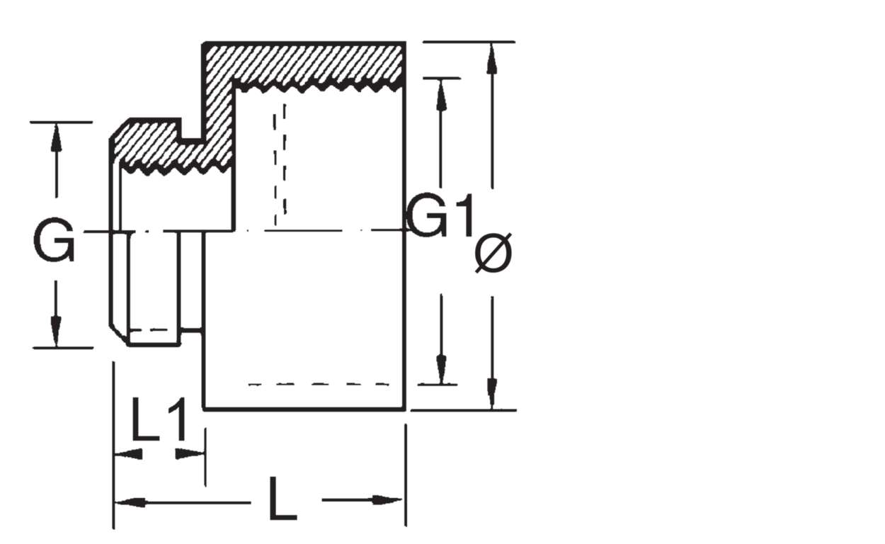 600282 Cable fitting + accessories|Adapter|EW metal|metric/metric