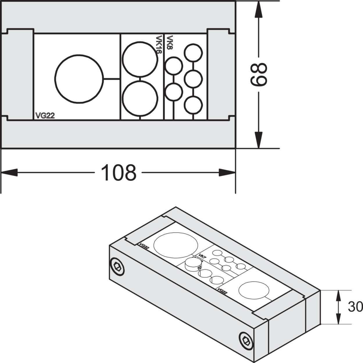 606001 Cable fitting + accessories|Cablefix Vario|Aluminium|AKLR