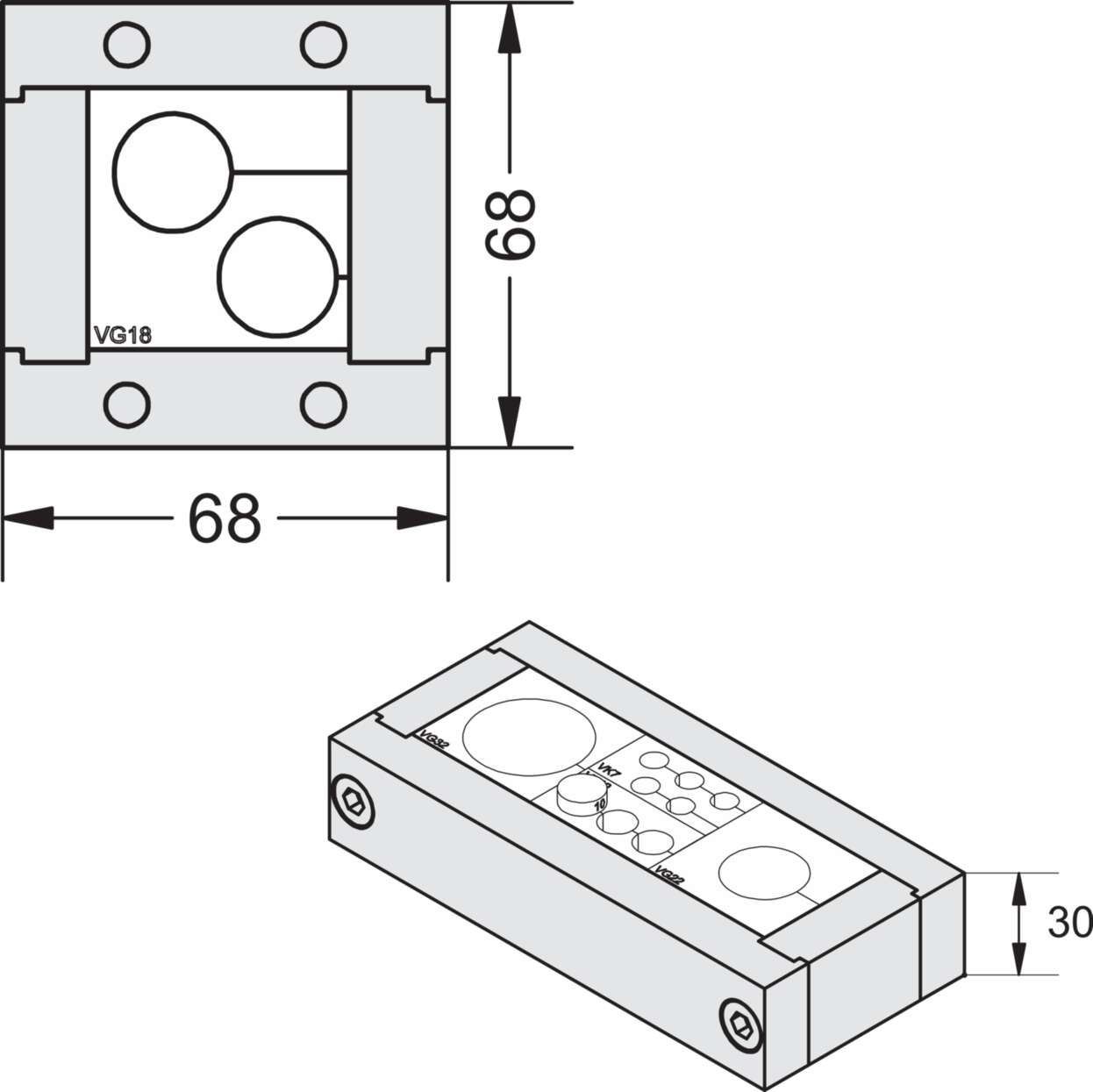 606038 Cable fitting + accessories|Cablefix Vario|Aluminium|AKLR