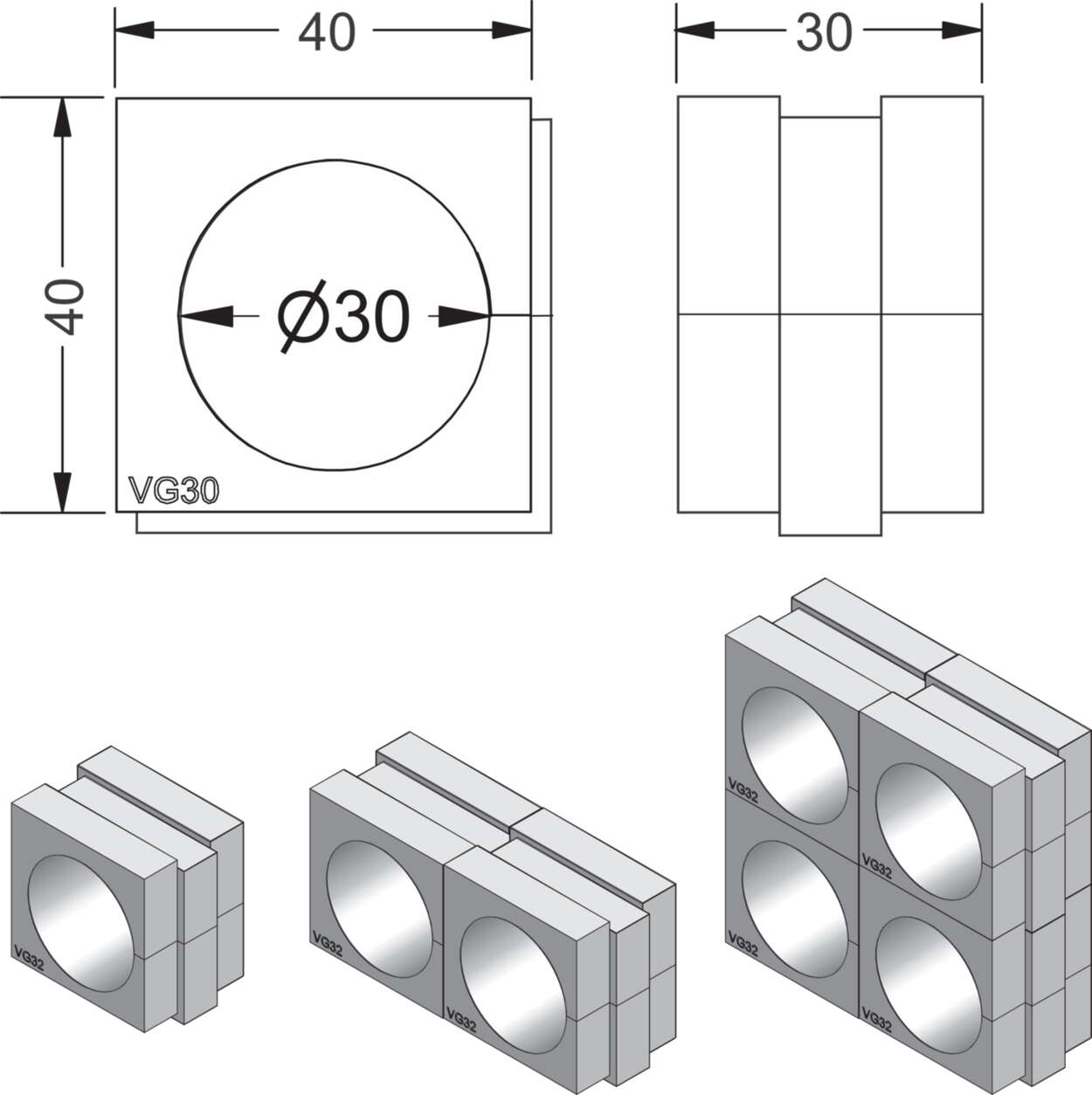 606207 Cable fitting + accessories|Cablefix Vario|Rubber module|Rubber module