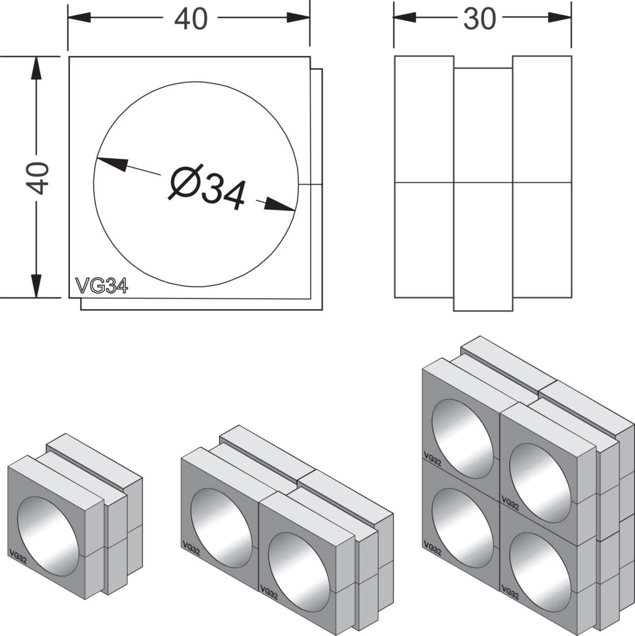 606209 Cable fitting + accessories|Cablefix Vario|Rubber module|Rubber module