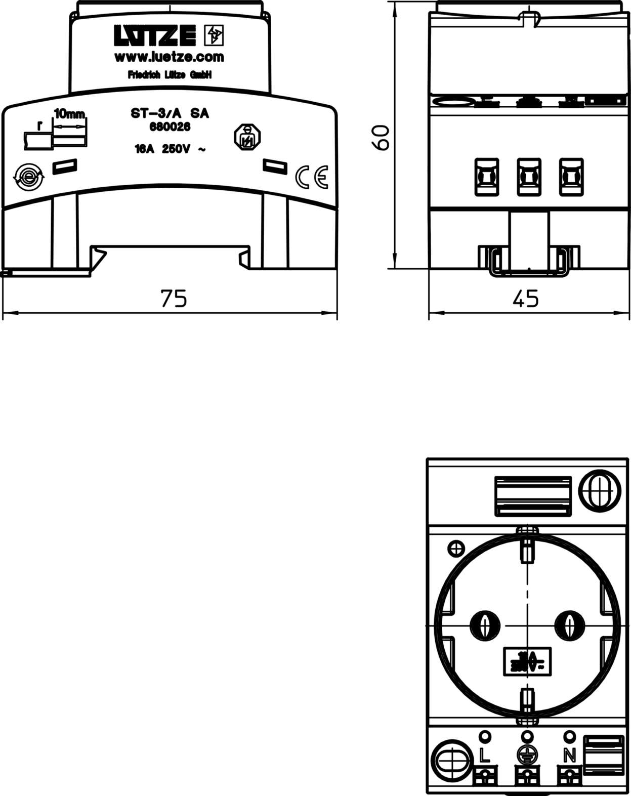 680026 Cable accessories|Socket|ST-3/A|Push In