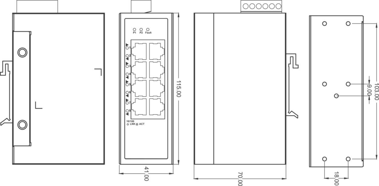 772006 Communication|Industrial Ethernet|Unmanaged Switch|Unmanaged Switch