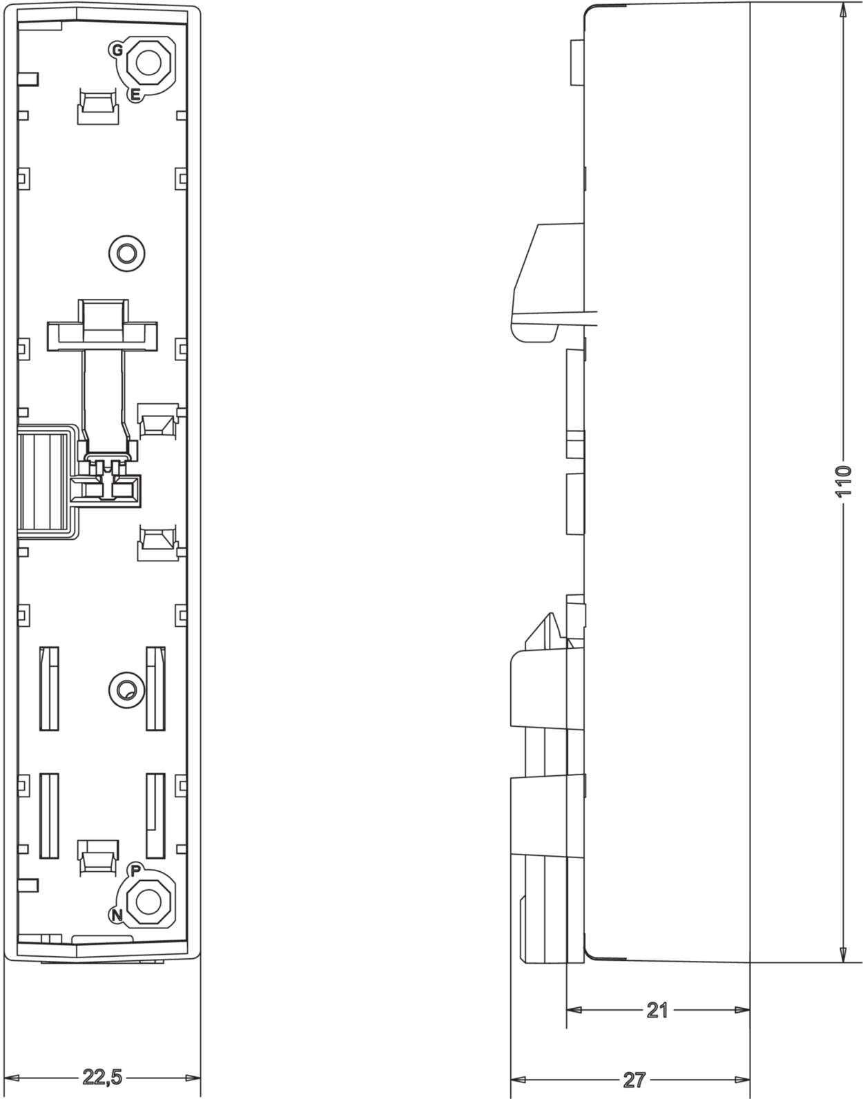 780201.225.1 Housing|LCOS|Functional housing|22.500 mm