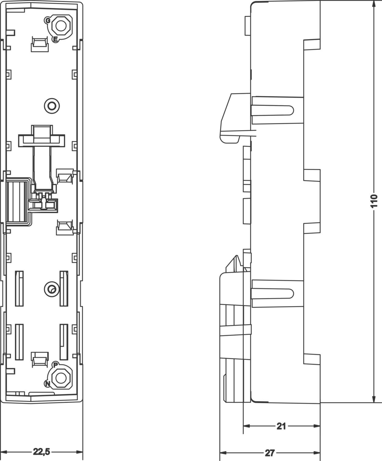 780331.225.1 Housing|LCOS|Functional housing|22.500 mm