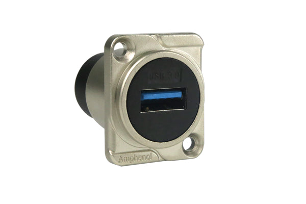 AC-USB3-AA USB3 D-Type Shell Data ChassisMount Connector, Nickel Finish. Comparable part no: NAUSB3*