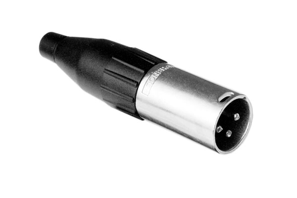 AC3M 3 Pole XLRMale Cable Connector, Stamped Contacts, Nickel Finish. Comparable part no: NC3MX