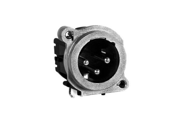 AC3MBH3-AU-PRE 3 Pole XLRMale Chassis Receptacle, BType, Nickel Finish, Gold Plated Contacts, Horizontal PCB, Ground Link 3. Comparable part no: NC3MBH-3