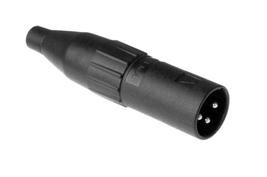 AC3MMCP-AU 3 Pole XLRMale Cable Connector,Thermoplastic Shell, Gold PlatedMachined Contacts, Black
