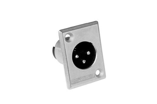 AC3MMP 3 Pole XLRMale ChassisMount, P Flange, Stamped Contacts