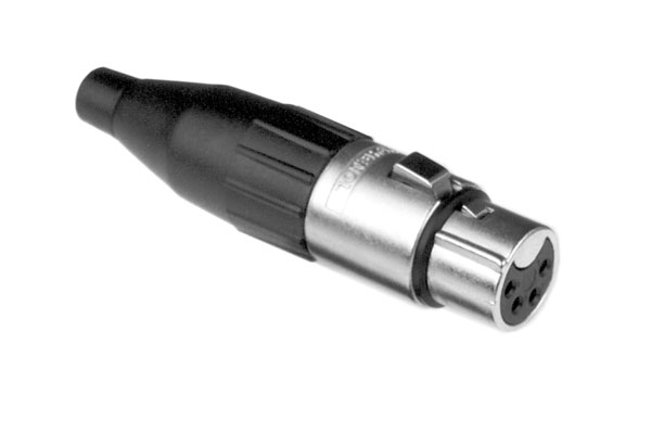 AC4F BULK 4 Pole XLR Female Cable Connector,Machined Contacts, Nickel Finish, Bulk Packaging. Comparable part no: NC4FX-D