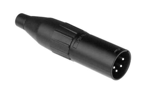 AC4MB 4 Pole XLRMale Cable Connector,Machined Contacts, Black Finish. Comparable part no: NC4MX-BAG, AA4MB