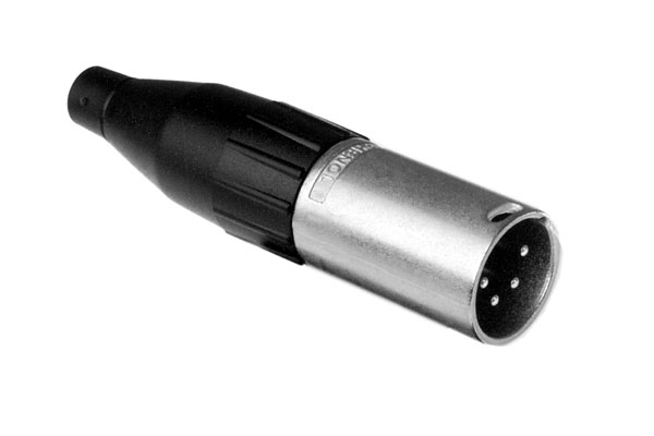 AC4M BULK 4 Pole XLRMale Cable Connector,Machined Contacts, Nickel Finish, Bulk Packaging