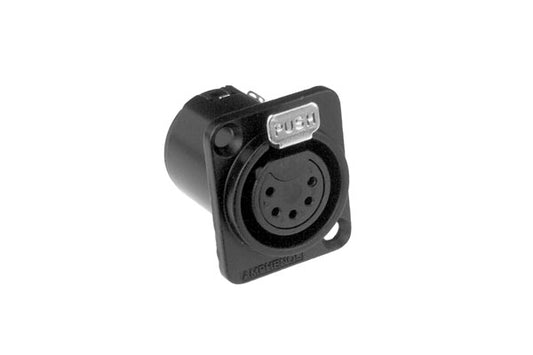 AC5FDZB 5 Pole XLR Female ChassisMount, DType,Machined Contacts, Solder Bucket, Black Finish. Comparable part no: NC5FD-L-1-BAG