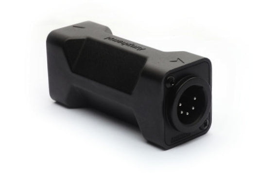 AC5M5MDW 5 Pole XLRMale Blank D Shell In-line Adapter, Pre-wired, Black