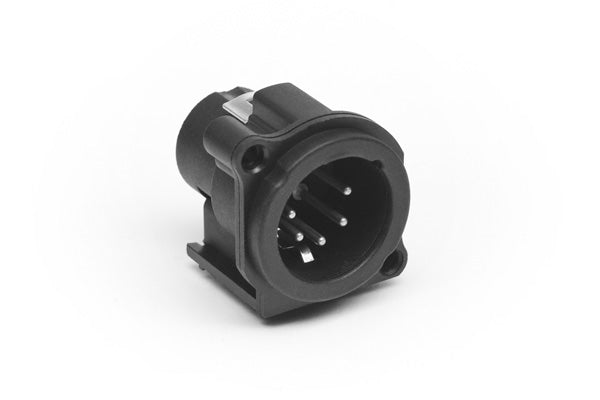 AC5MAV-AU-B 5 Pole XLR ChassisMount,Type A, Gold Plated Contacts, Vertical PCB, Black Finish. Comparable part no: NC5MAV
