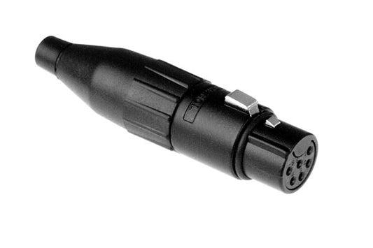 AC6AFB 6 Pole XLR Female Cable Connector,Machined Contacts, Black Finish. Comparable part no: NC6FXX-BAG, NC6FX-BAG