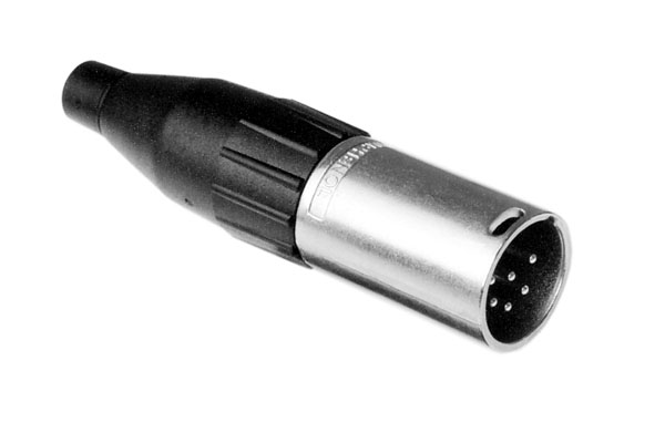AC6AM BULK 6 Pole XLRMale Cable Connector,Machined Contacts, Nickel Finish, Bulk Packaging. Comparable part no: NC6MX-D