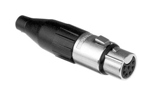 AC7F 7 Pole XLR Female Cable Connector,Machined Contacts, Nickel Finish. Comparable part no: NC7FX, NC7FXX