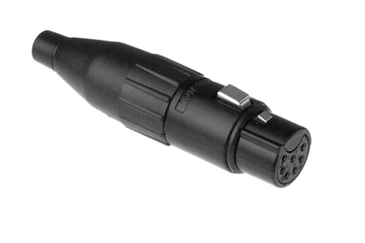 AC7FBJ 7 Pole XLR Female Cable Connector,Machined Contacts, Large Cable Clamp, Black Finish
