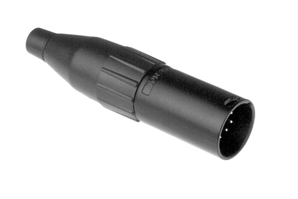 AC7MBJ 7 Pole XLRMale Cable Connector,Machined Contacts, Large Cable Clamp, Black Finish