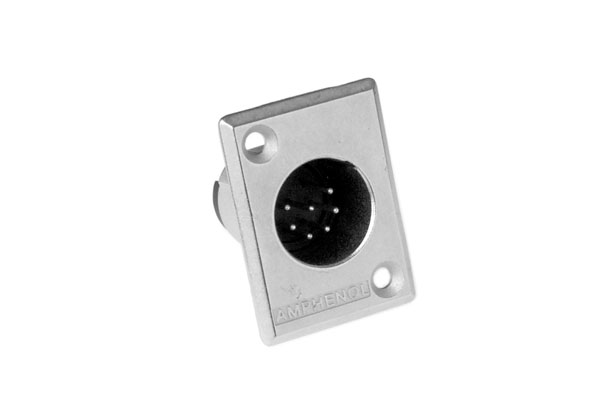 AC7MP 7 Pole XLRMale ChassisMount, P Flange,Machined Contacts, Solder Bucket, Nickel Finish