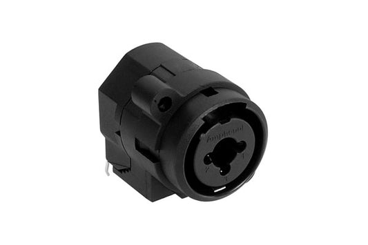 ACJC9VL BULK 1/4" XLR Dual ChassisMount, CType, Stereo, Vertical PCB, Switching, XLR Grounding, Latchless, Bulk Packaging. Comparable part no: NCJ9FI-V-0