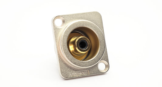 ACJD-BLKRCA DType ChassisMount, Female, Gold Plated Contacts, Black Insulation. Comparable part no: NF2D-0