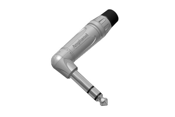 ACPS-TN-AU 1/4" Right Angle Audio Phone Plug, Stereo,Musician Range, Gold Plated Contacts, Nickel Finish