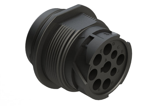 AHD10-9-1939PR-B022 9 Position, Receptacle, Reduced Seal, Jam Mount, Type 1. HD10-9-1939PE-B022