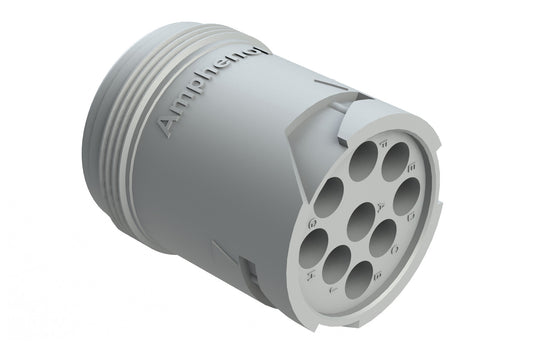 AHD14-9-96P 9 Position Receptacle, Male Connector, In Line, Threaded Rear. HD14-9-96P