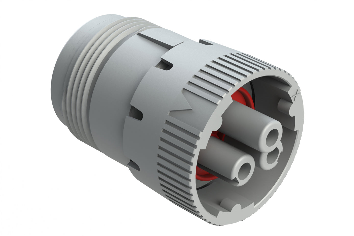 AHD16-3-96S 3 Position Plug, Socket, Size 16 Contacts, Coupling Ring,  Grey