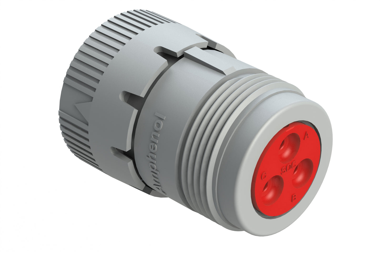 AHD16-3-96S 3 Position Plug, Socket, Size 16 Contacts, Coupling Ring,  Grey
