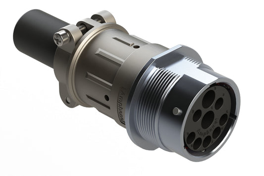 AHDBM04-24-91PR16-059 9 Position ISOBUS Receptacle Kit, Pin, Shell Size 24, Reduced Seal, Wide Thread Adapter (WTA), Cable Clamp Backshell, Break-Away. Note: Use (Size 8) PN# AT60-204-08141-16 contacts for 6AWG/16mm² applications