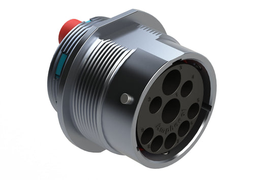 AHDBM04-24-91PR16 9 Position ISOBUS Receptacle, Pin, Shell Size 24, Reduced Seal, Wide Thread Adapter (WTA), Break-Away. Note: Use (Size 8) PN# AT60-204-08141-16 contacts for 6AWG/16mm² applications