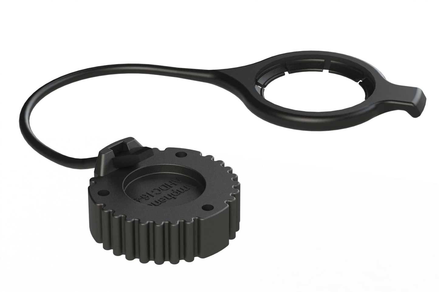 AHDC169-T-BLK AHD Series 9 Pin Receptacle Cap w/ Rubber Tether BLACK. HDC9-JDL082397