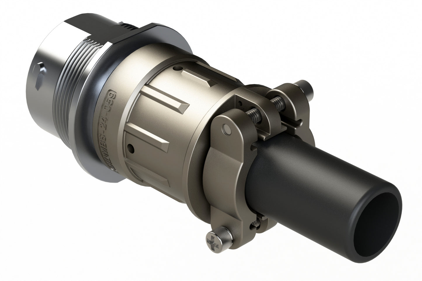 AHDM04-24-23ST-059 23 Position Receptacle, Socket, Shell Size 24, Metal, Thin Diameter Seal (Grey Adapter) Cable Clamp Backshell,. HD34-24-23ST-059